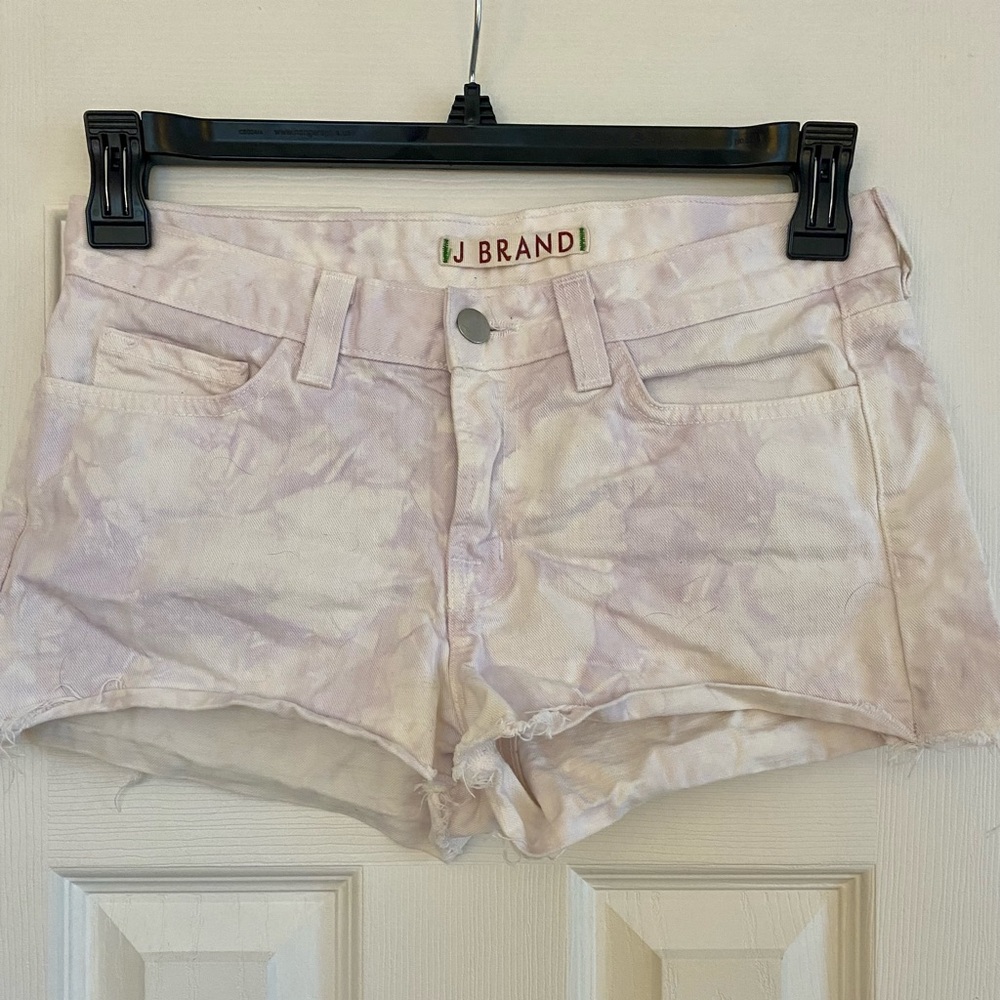 I brand purple and white tie dye Jean shorts